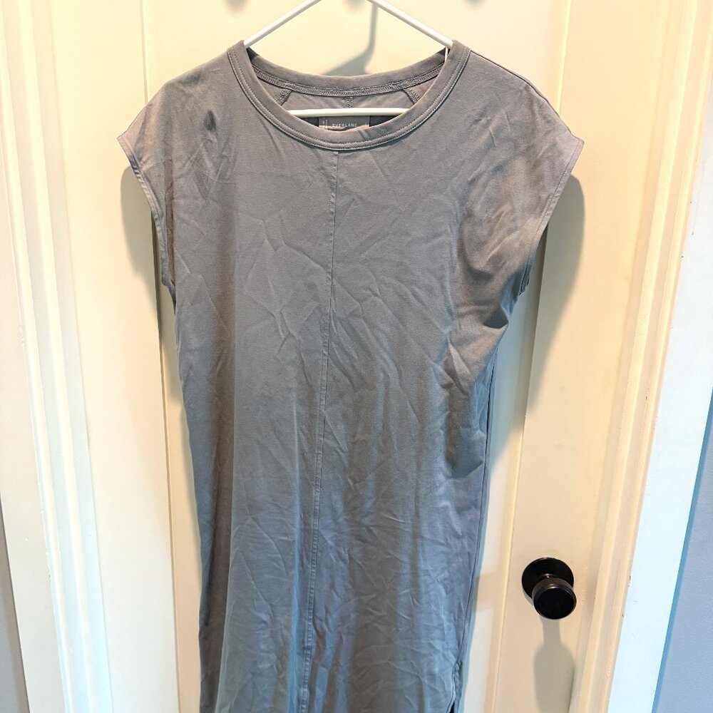 Everlane Blue/Gray Midi Cotton Dress, Size Small, Great Condition